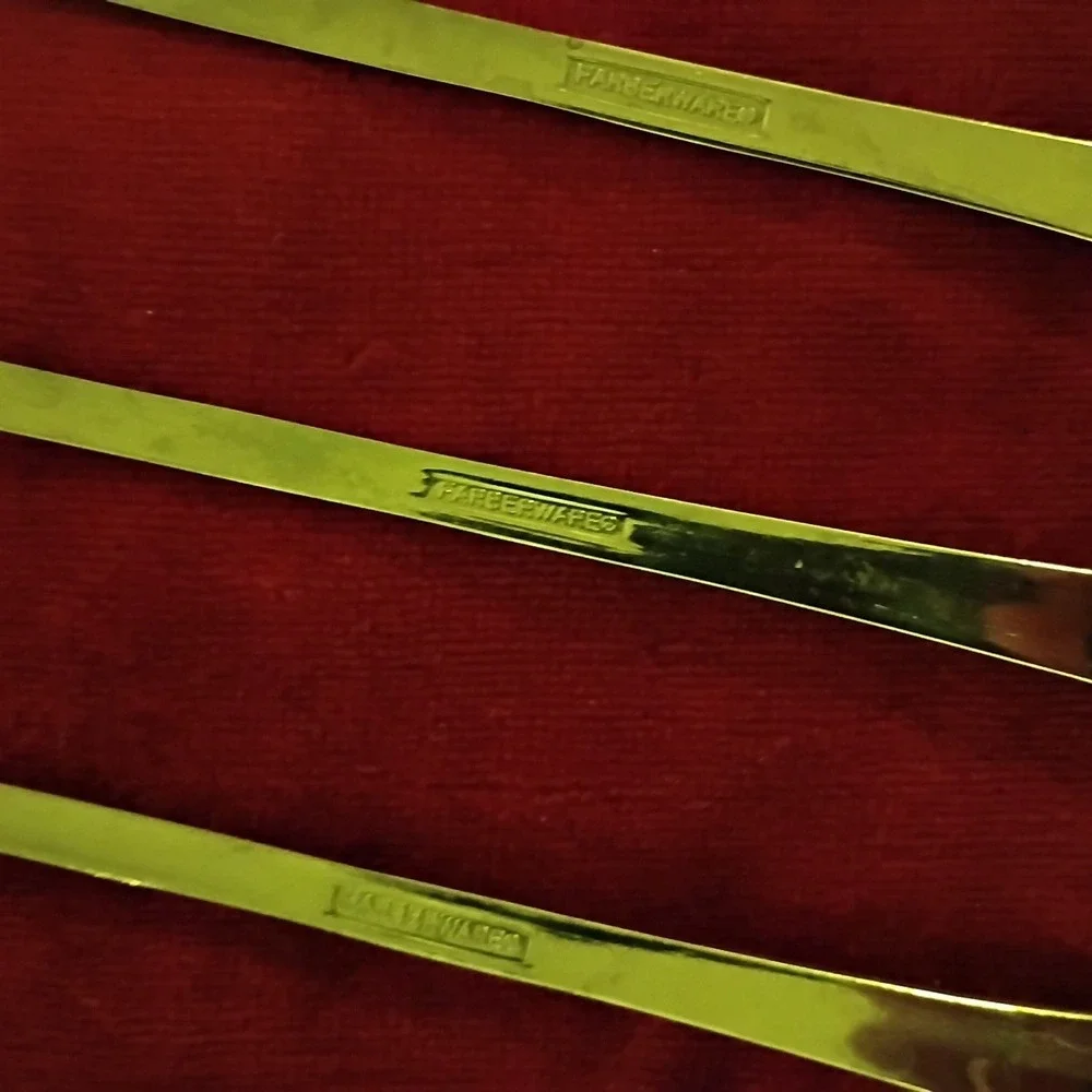 5 Iced Tea Spoons Farberware BAYPORT Stainless Glossy Flatware Replacement 7 3/8